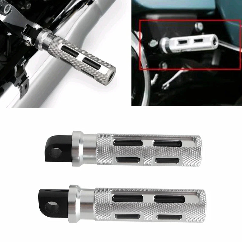 Harley Street Glide Silver Pillion Passenger Side Bumper Step (2014-2023)