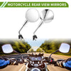 M8 M8 Rear View Mirrors Round Shape Chrome Silver Tone Iron Plastic