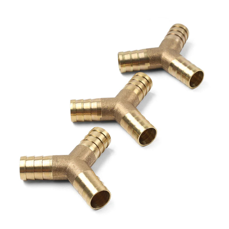 Fuel Water Gas Air Tubing Splicer 3 x Y-3 Way Brass Hose Barb Fitting