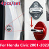 Honda Civic 4x Red Accessories Door Lock Protective Cover Trim (2001–2023)
