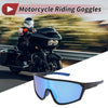 Motorcycle Riding Blue Lens Black Frame UV400 PC Goggles