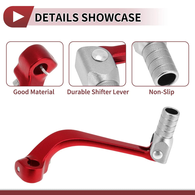 Honda CRF110F (2013-2018) Red Silver Folding Motorcycle Gear Shifter Lever