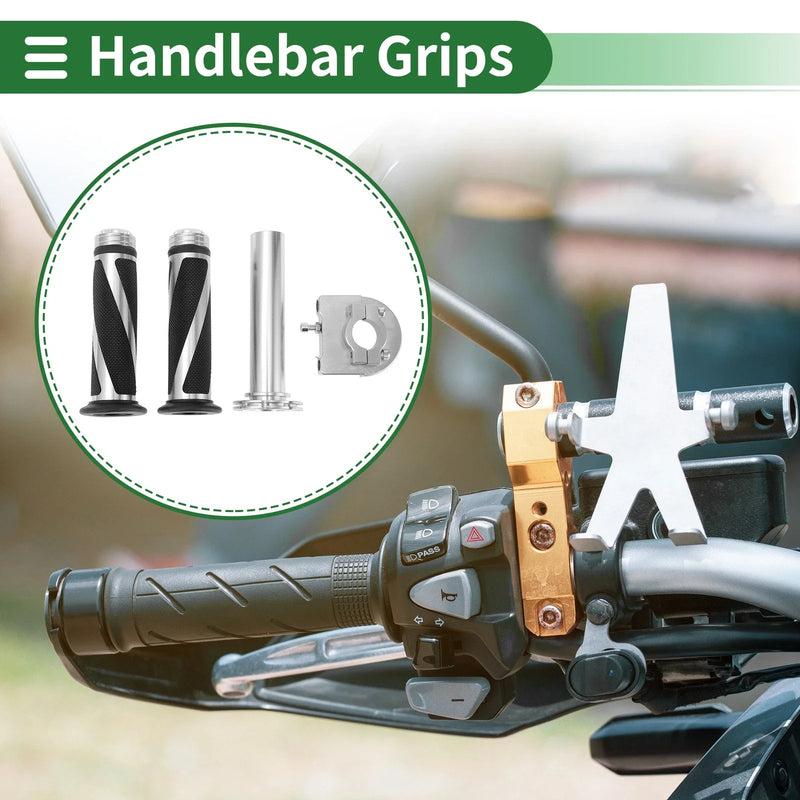 Motorcycle Hand Grips Cover Kit Handlebar Diamond Twill Pattern