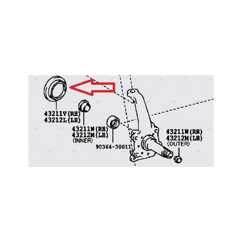 Hilux IFS 4x4 Front Inner Stub Axle Steering Knuckle Oil Grease Seal