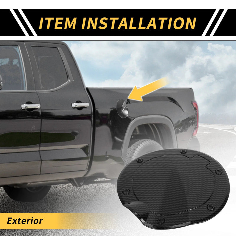 Toyota Tundra Carbon Fiber Fuel Tank Oil Gas Cap Cover Trim (2022-2024)