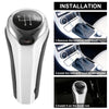 BMW X1 E84 Faux Leather Black Silver Tone 5 Speed Manual Shift Knob Head