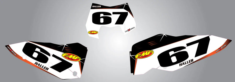 KTM EXC 2008-2011 Decals & Stickers Barbed Style Custom Number Plates