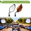 M10 Motorcycle Rear View Mirrors Leaf Shape Orange Iron Plastic 1 Set