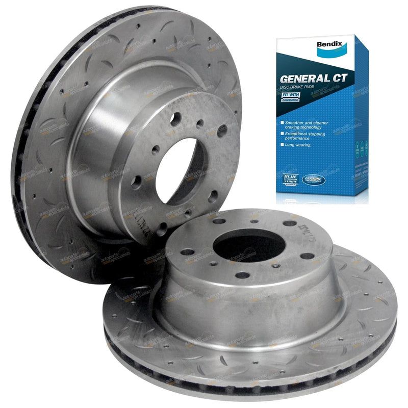 Lexcen VR VS Front Slotted & Drilled Disc Rotors 2 x Brembo Pads (1993–1997)