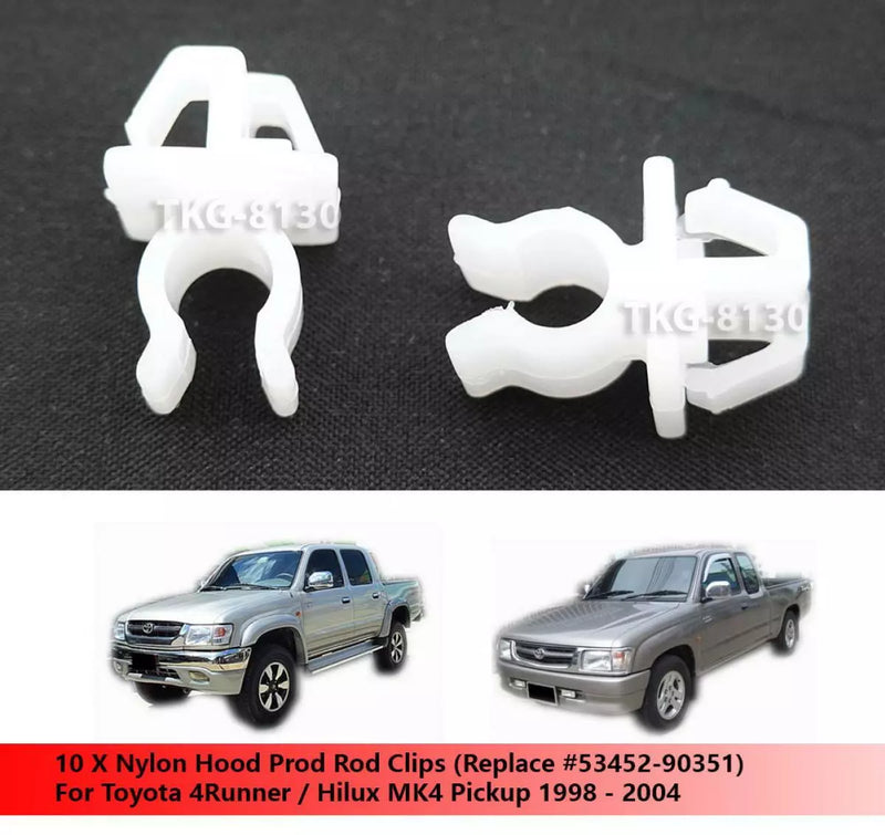 Toyota 4Runner / Hilux MK4 10 x Hood Rod Clips (1998-2004)