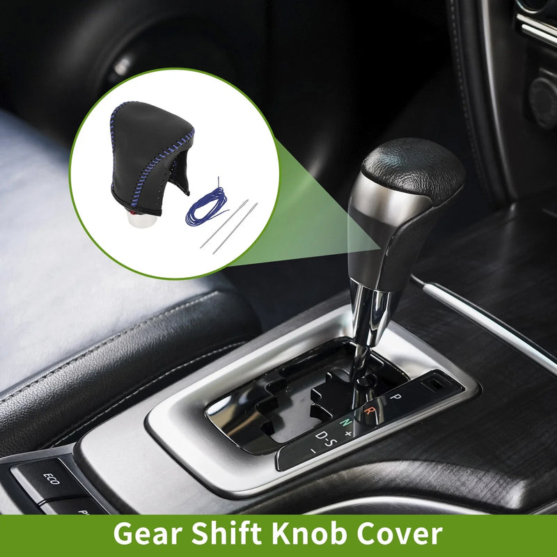 Lexus ES300h 2018-2023 Black Blue Faux Leather Gear Shift Knob Cover