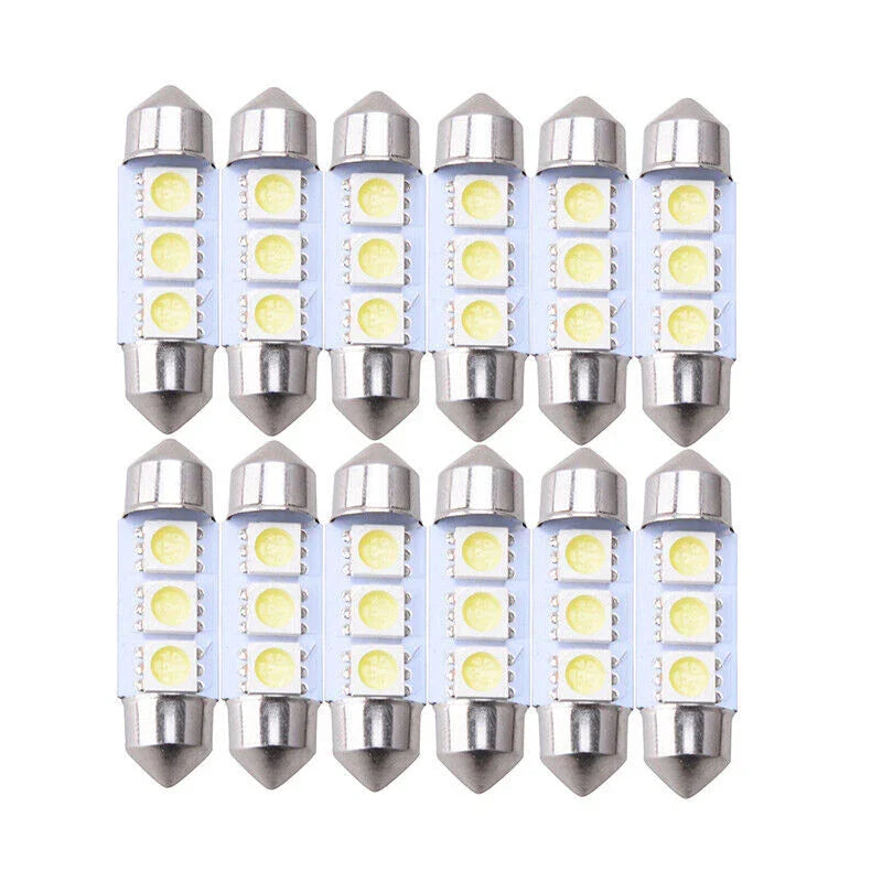 Universal () 12 x 5050 36mm SMD Car Interior Dome LED Light Bulbs