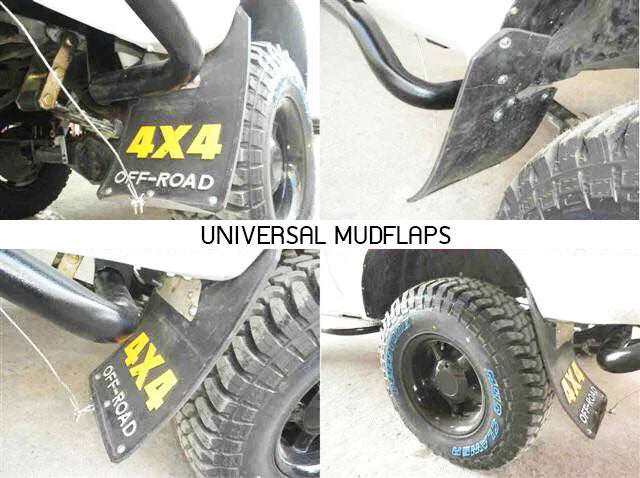 Mitsubishi 4WD 4X4 Off-Road Truck - Black Rubber Mud Flaps