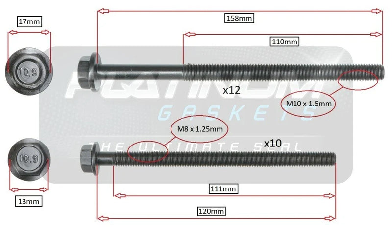 FORD RANGER CYLINDER HEAD BOLT SET (2011–2015)