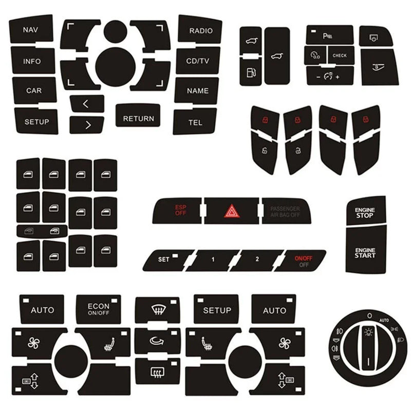 Audi Q7 Enhanced Visibility Button Repair Sticker