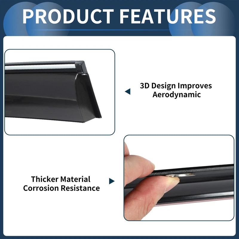 Honda CR-V Side Window Vent Visors Black 2 x Window Deflectors (2007)