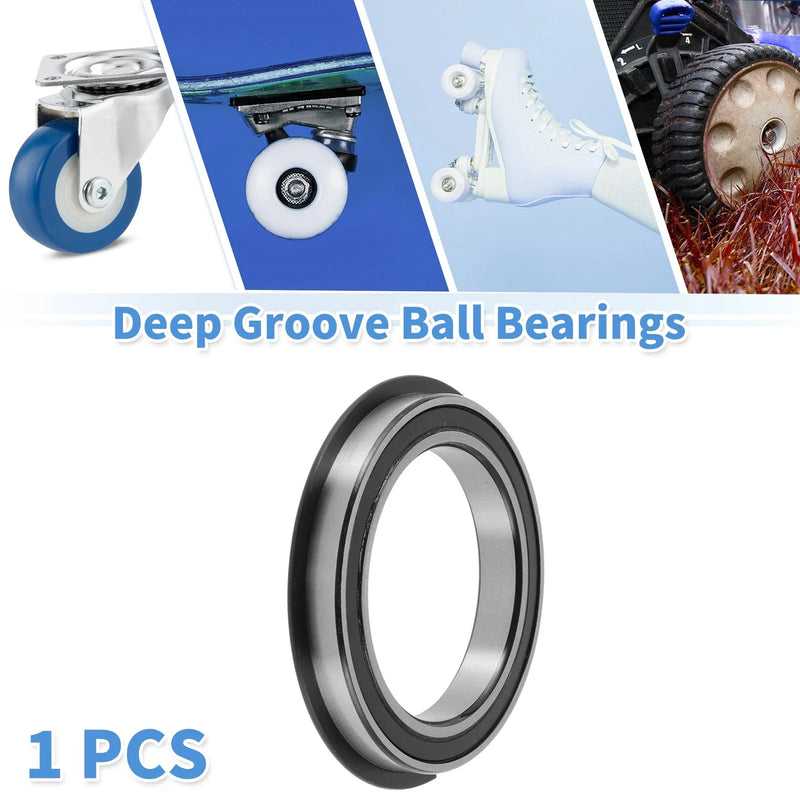 Deep Groove Ball Bearings 65x90x13mm Silver Tone Black