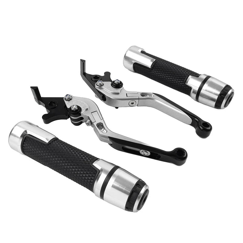 Aprilia Tuono V4 Silver Extendable Brake Clutch Levers & Handlebar Grips
