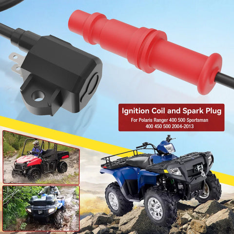 Polaris Ranger 500 / 400 Ignition Coil Spark Plug (2004–2014)