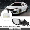 Honda Civic 5 Pin Left Side Exterior Door Mirror Assembly White (2016-2020)