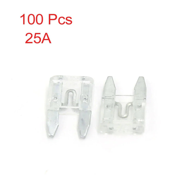 Auto Trucks SUVs 100 Pcs Mini Blade Fuses 25A