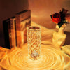 Rose Diamond Touch Crystal Table Lamp with USB & 3/16 Color LED Light