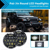 Nissan Patrol 7In Round LED Headlights Hi/Lo DRL Beam Lamps