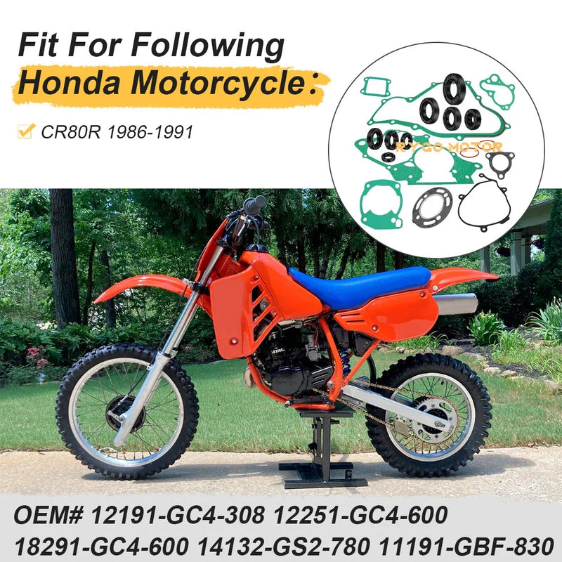 Honda CR80R Gasket Set with Seals (1986–1991)
