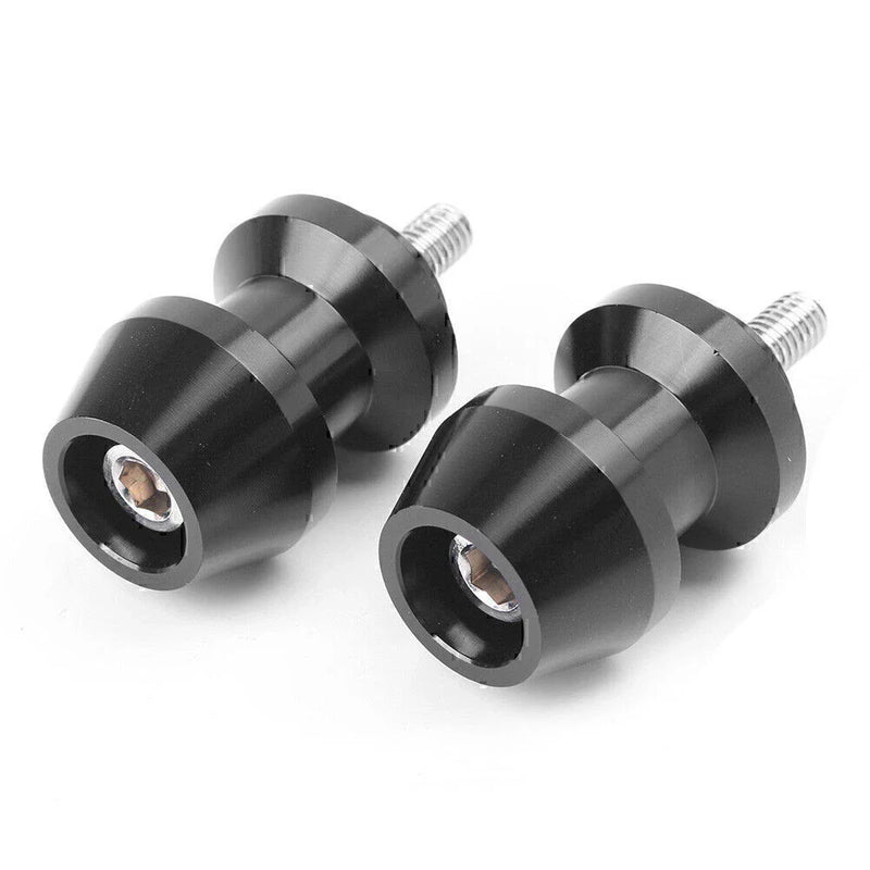 Yamaha R1, XV250, R6, YZF600, FZ6, FZ8 6mm Black Swingarm Spool Sliders