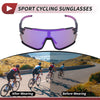 Motorcycle Riding Goggles Purple Lens Black with Red Blue Spots Frame