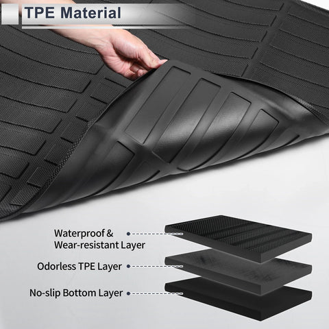 Kia Telluride (2020-2025) Long Grid Pattern Cargo Liner Rear Trunk Mat