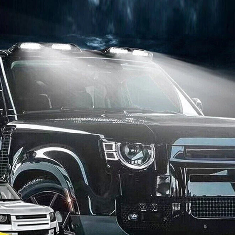 Land Rover Defender 90 110 130 LED Roof Top Light Bar DRL Gloss Black (20-23)