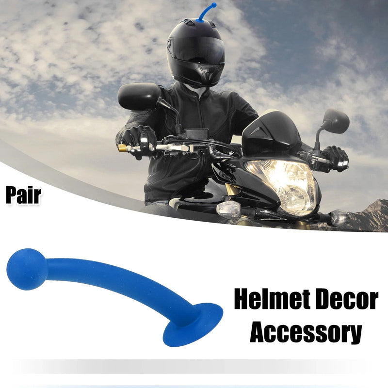 Car Motorcycle Bike Helmets Antenna Shape Roof Ornament Blue