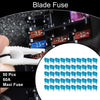 Car Boat Truck RV Motorcycle Blue 50 Pcs Maxi Fuse 60A Blade Fuse