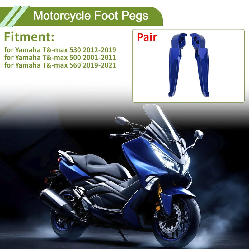 Yamaha TMAX 530 Foot Pegs 1 pair Aluminum Alloy Blue (2012–2019)