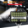 2 x 60W 3X5 Inch Chrome Rectangular LED Headlights