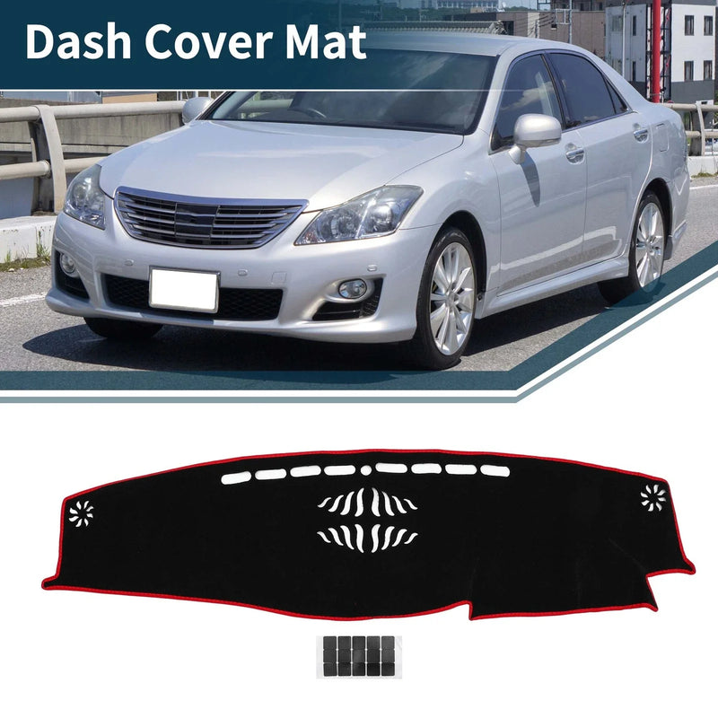 TOYOTA CROWN Dash Cover Mat 1 x with Sticker Black Red (2012–2018)