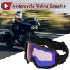 Motorcycle Riding Goggles Blue Purple Lens Black Frame PC TPU Cycling Sunglasses