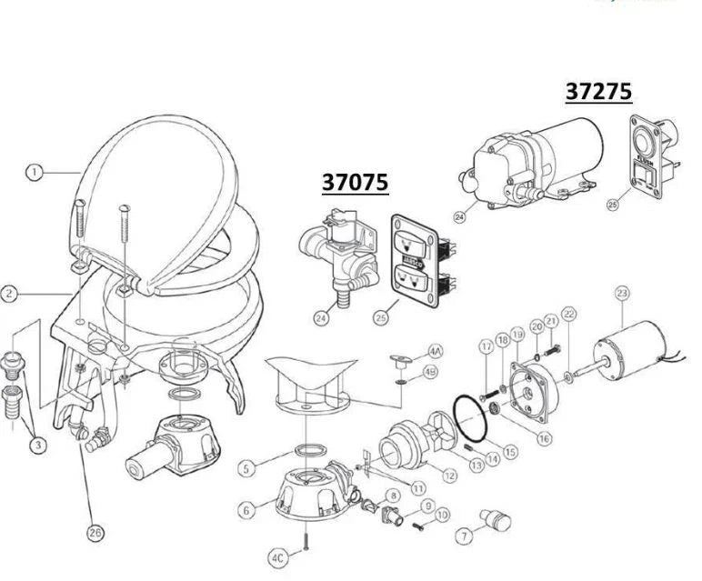 37045 / 37245 Jabsco Toilet Service Kit