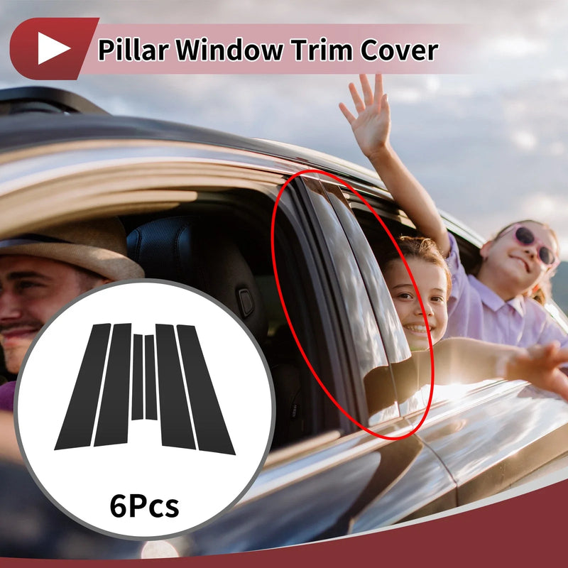 Nissan Almera / Sunny / Versa (2007-2012) Black Door Pillar Window Trim