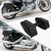 Pair Motorcycle Saddlebag Handlebar Bags Tool Bags Adjustable Buckles Black