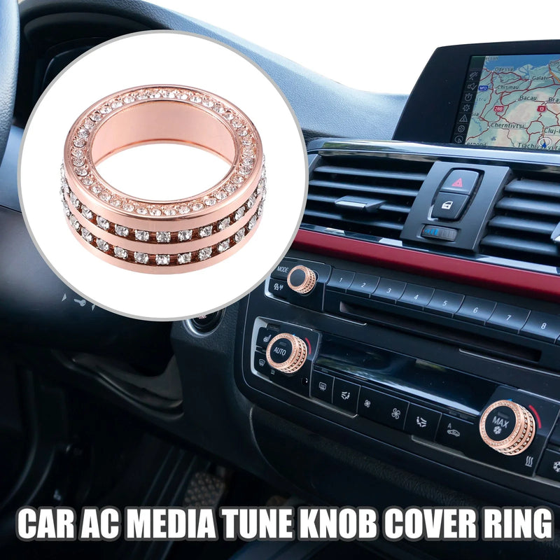 BMW 3 Series F30 Rose Gold Tone 3 Pcs 3 x Tune Knob Cover Ring