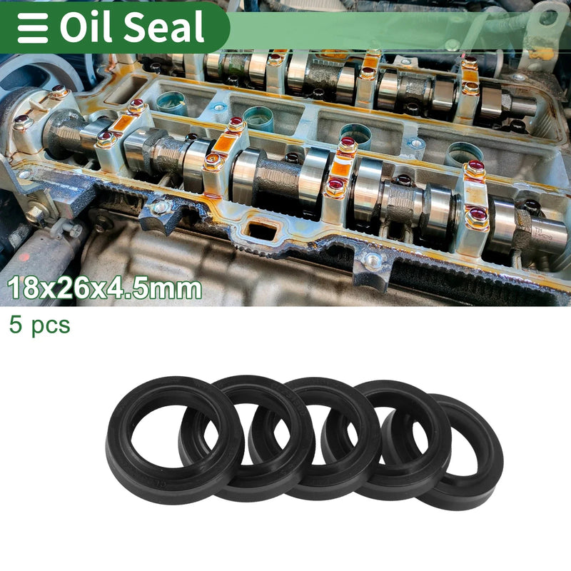 MakeModel Oil Seal 18x26x4.5mm NBR Rubber Seal Ring 5 Pcs