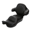 Harley Touring Black 2-Up Driver Passenger Seat Backrest (2014-2023)