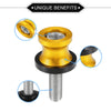 Motorcycle Aluminum Alloy Gold Tone 1 Pair Swingarm Spools 10mm M10x1.5