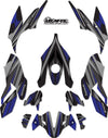 Kawasaki 2017-2023 Strike Blue Z400 Graphics Stickers Decals