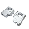 Honda, Suzuki, Yamaha 28mm Silver Aluminum Front Handlebar Riser Clamp Kit