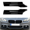 BMW 5 Series F10 F11 2 x Gloss Black Front Bumper Side Covers (2011-2017)