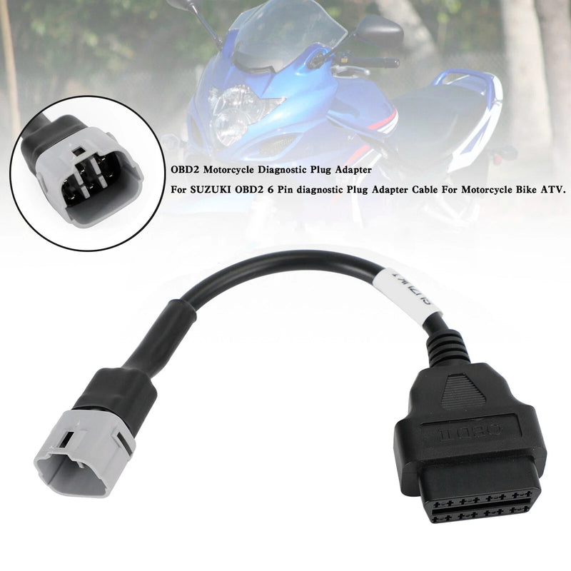 Suzuki Motorcycle Scooter ATV 6 Pin OBD2 Diagnostic Plug Adapter