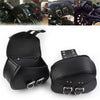 Harley Sportster Dyna Black PU Leather Saddle Bags